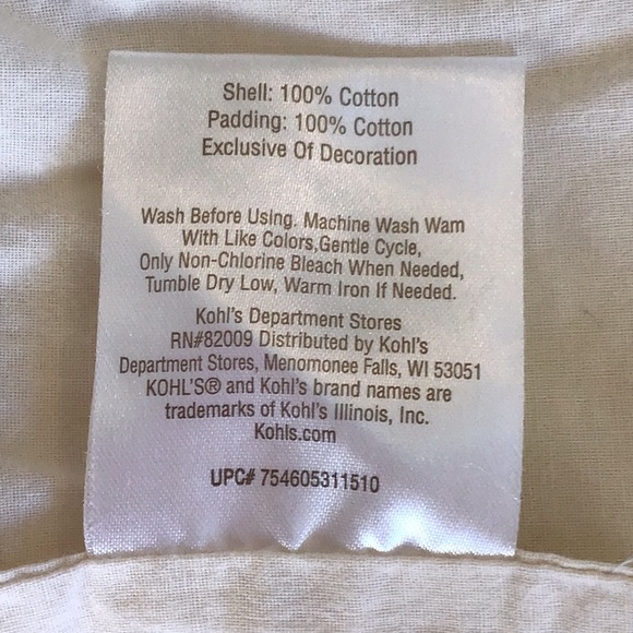 HOME CLASSICS 2 Quilted Pillow Shams Full/Stand Brown Cream Floral Embroidered - Picture 4 of 9